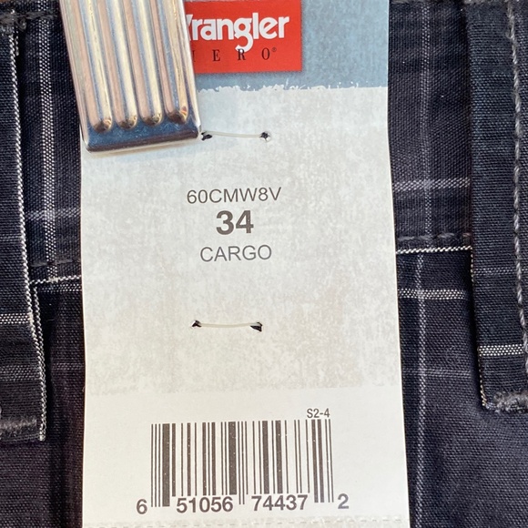 Wrangler Originals Mens Plaid Cargo Shorts Loose Fit NWT Large Pocket 100%Cotton - Picture 3 of 10